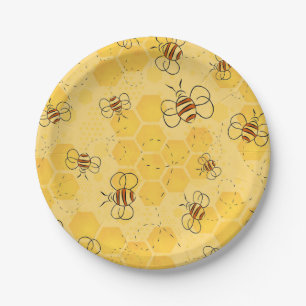 Prato De Papel Abeja Zumbido Abelhas Mel Cute 