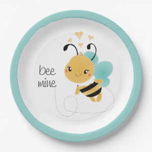 Prato De Papel Abelha Mina Bumblebee Amarelo
