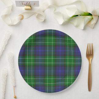 Prato De Papel Abercrombie Blue Green Tartan Plaid Scottish
