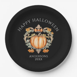 Prato De Papel Abóbora Elegante de Outono