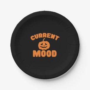 Prato De Papel Abóbora engraçada de humor atual no halloween