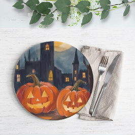 Prato De Papel Abóbora Fright | Halloween Pintura Assustadora