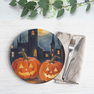 Prato De Papel Abóbora Fright Halloween Pintura Assustadora