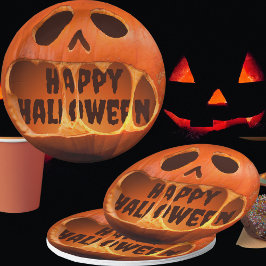 Prato De Papel Abóbora Jack o'lantern em papel 3D para o Hallowee