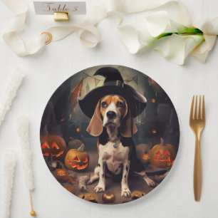 Prato De Papel Abóboras Beagle Halloween Assustadoras