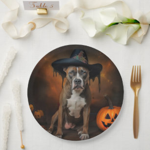 Prato De Papel Abóboras de Halloween American Staffordshire Assus