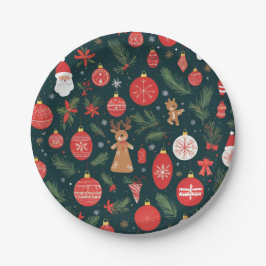 Prato De Papel Abraçar o espírito de Natal, Feliz Natal