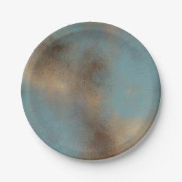 Prato De Papel Abstrato Blue Cream Art