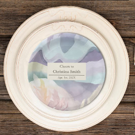 Prato De Papel Abstrato Contemporâneo de Aposentação de Cores de 