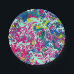 Prato De Papel Abstrato floral colorido da vindima<br><div class="desc">Abstrato floral colorido da vindima</div>