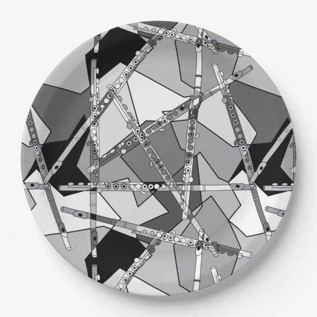 Prato De Papel Abstrato Flutes (Frente)