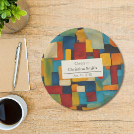 Prato De Papel Abstrato Geométrico de Retirada Retrorística