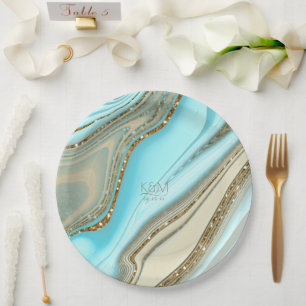 Prato De Papel Abstrato Glitter Strata Wedding ID903