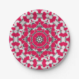 Prato De Papel Abstrato mandala sem costura corta orna redonda br