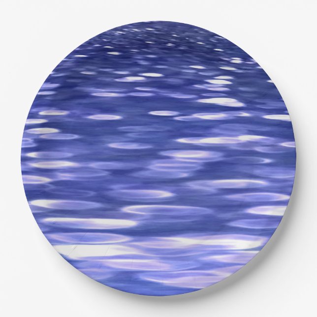 Prato De Papel Abstrato nº 3: Shimmer azul (Frente)