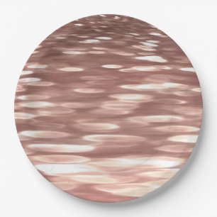 Prato De Papel Abstrato nº 3: Shimmer Dourado Rosa de cobre