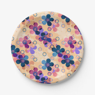 Prato De Papel Abstrato para crianças flores bonitinhas de desenh