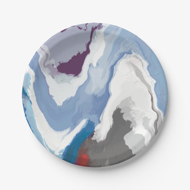 Prato De Papel Abstrato Pastel Paint Mountain Edition (Frente)