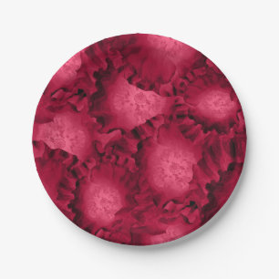 Prato De Papel Abstrato rosa vermelha flores de papoila floral ro