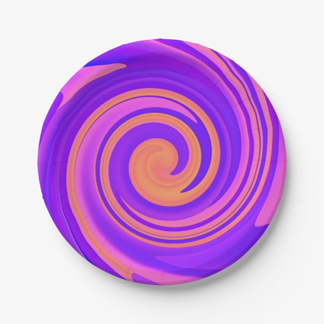 Prato De Papel Abstrato Swirl 250816 - 01a (Frente)