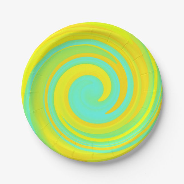 Prato De Papel Abstrato Swirl 250816 - 01b (Frente)