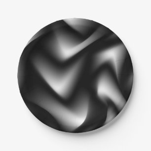 Prato De Papel Abstrato tecendo em preto e branco