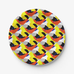 Prato De Papel Abstrato Vermelho Amarelo