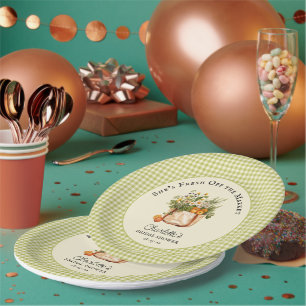 Prato De Papel Acabado de Sair do Mercado de Agricultores Chás de