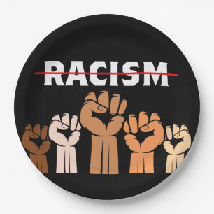 Prato De Papel Acabar com o papel do racismo