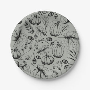 Prato De Papel Ação de Graças Colheita de Pumpkin