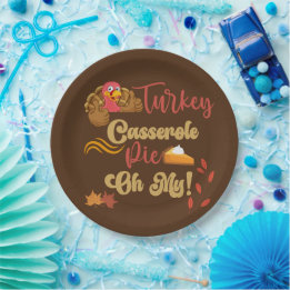 Prato De Papel Ação de Graças Turquia Casserole Pie Oh Meu