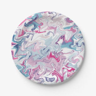 Prato De Papel Ácido líquido, rosa e azul