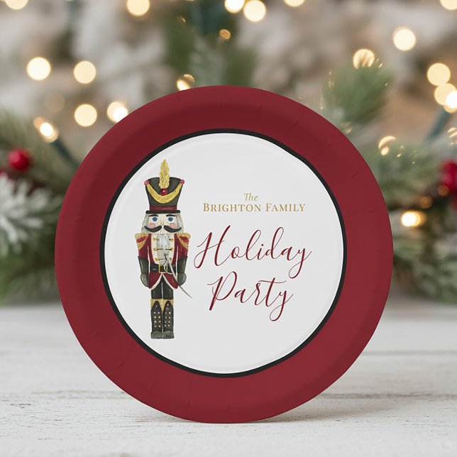 Prato De Papel Acrélio de Natal Tradicional Vermelho  (Criador carregado)
