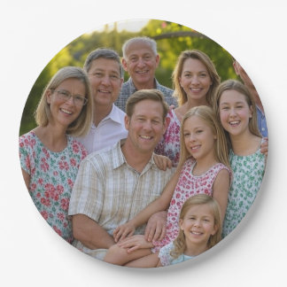 Prato De Papel Adicionar Foto de Reunião da Família Personalizar