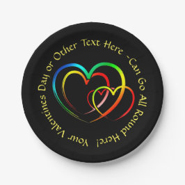 Prato De Papel Adicionar Nomes Mensagem de Texto - Corações em Pr