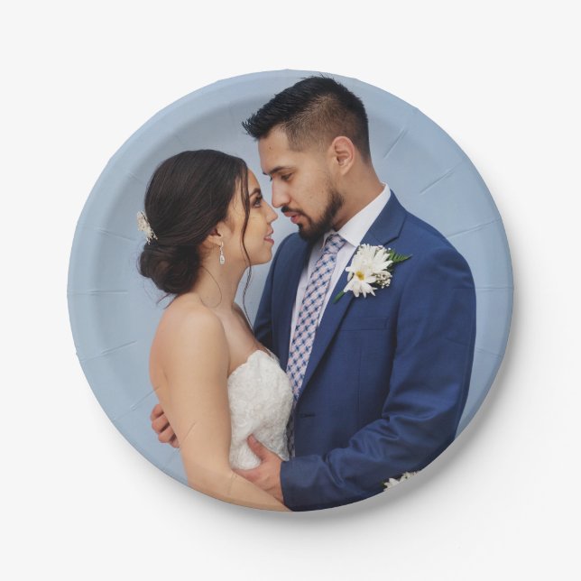 Prato De Papel Adicionar Sua Própria Imagem Foto Personalizada (Frente)