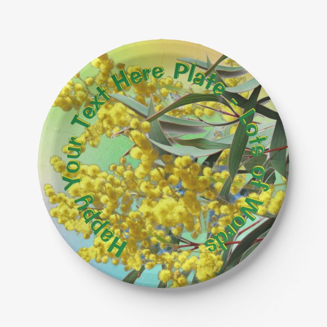 Prato De Papel Adicionar Texto Wattle & Gum Deixa Aussie Small 7" (Frente)