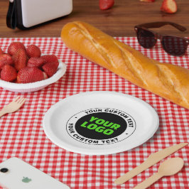 Prato De Papel Adicione o logotipo da sua própria empresa ou o De