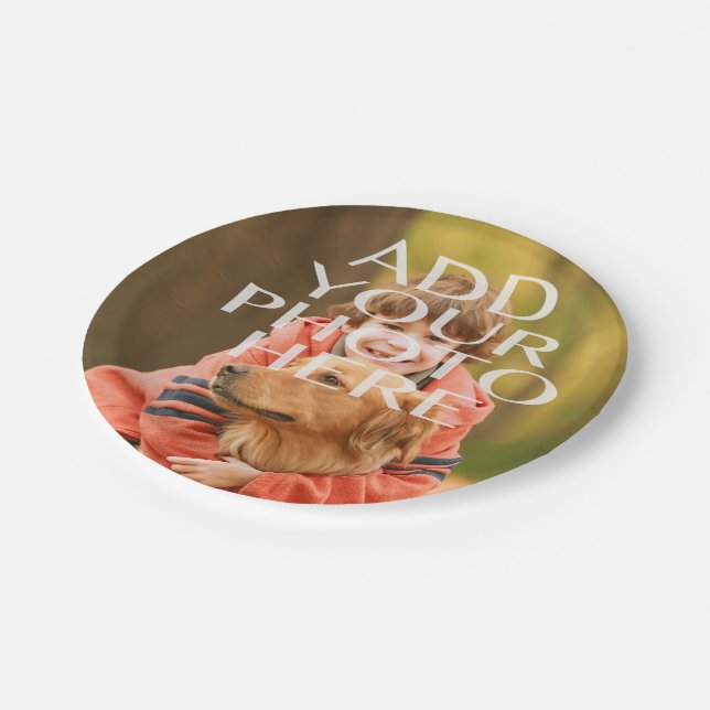 Prato De Papel Adicione seu próprio costume da foto personalizado (Inclinado)