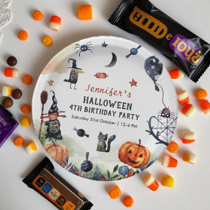 Prato De Papel Adorável Halloween de Aniversário de criança de