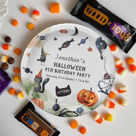 Prato De Papel Adorável Halloween de Aniversário de criança de Aq