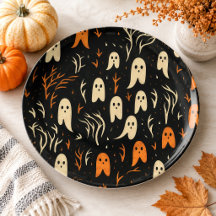 Adorável padrão de fantasmas vintage Halloween ass