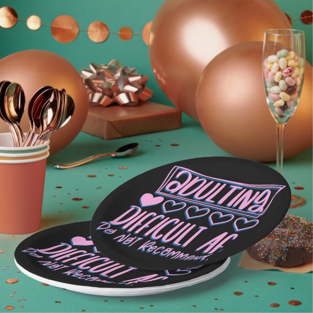 Prato De Papel Adultos Engraçados Difíceis AF Não Recomendariam (Múltiplo)