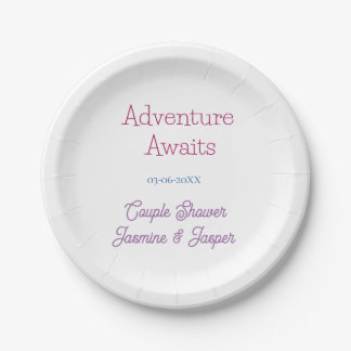Prato De Papel adventure awaits couple shower name date pink blue