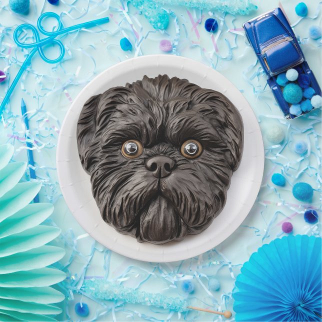 Prato De Papel Affenpinscher Inspirado em 3D (Festa)