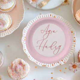 Prato De Papel Agra Hadig Rosa Primeiro Minimalista Dente