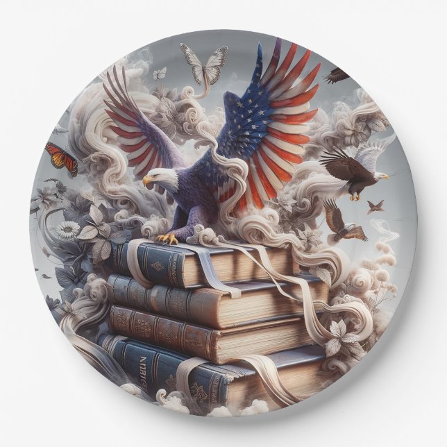 Prato De Papel Águia Americana (Frente)