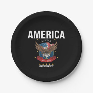 Prato De Papel Águia Americana Patriótica 1776 2026 América 250