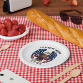 Prato De Papel Águia Americana Patriótica 250 Anos 1776-2026