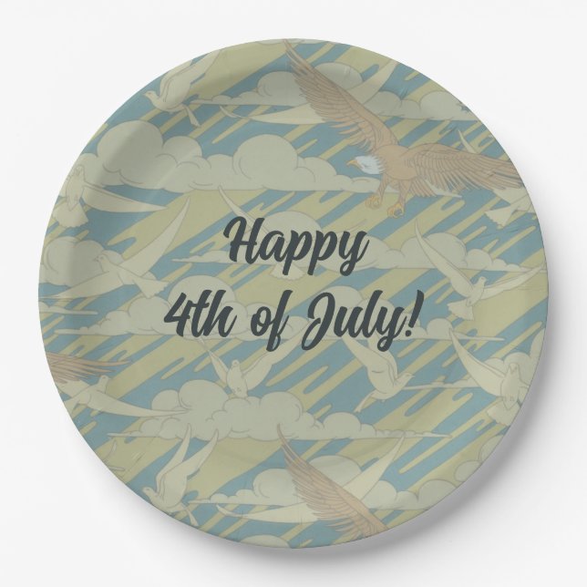 Prato De Papel Águia Celebratória (Frente)